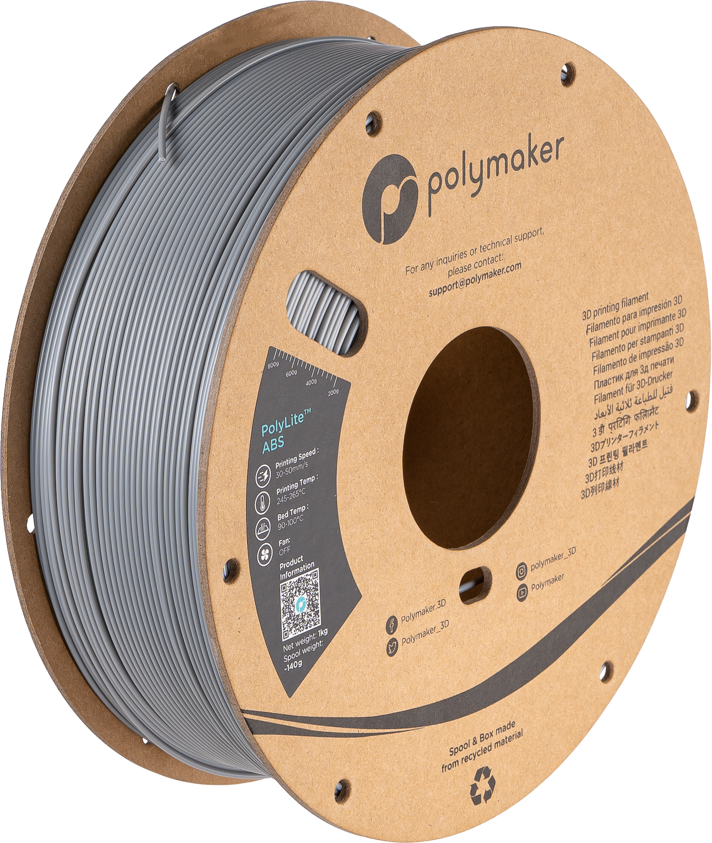 Polymaker ABS Filament - 1.75mm, Polylite 1kg