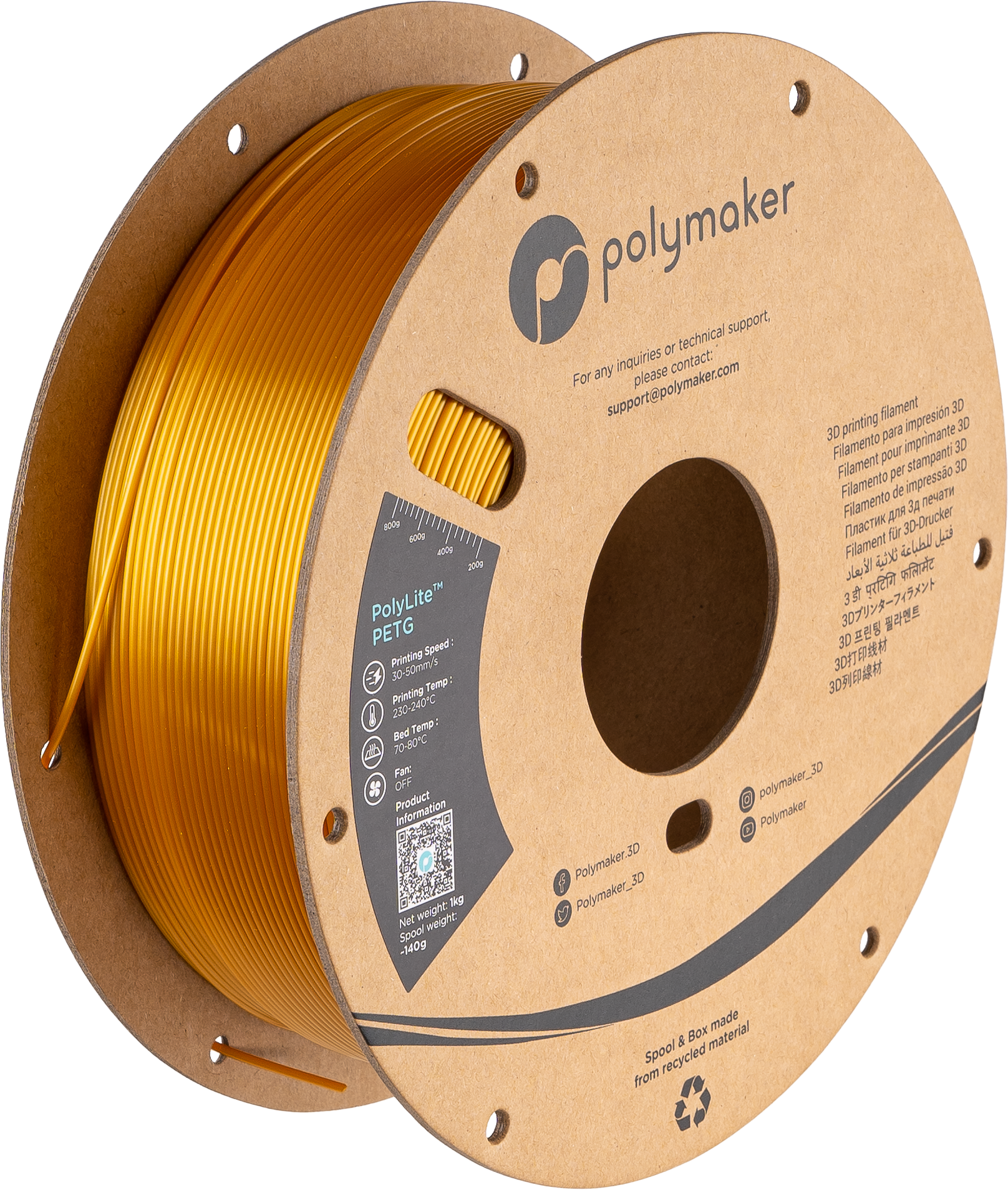 Polymaker PolyLite PETG filament 1,75 mm Translucent Red 1 kg Polymaker Polymaker PolyLite PETG filament 1,75 mm Translucent Red 1 kg Polymaker