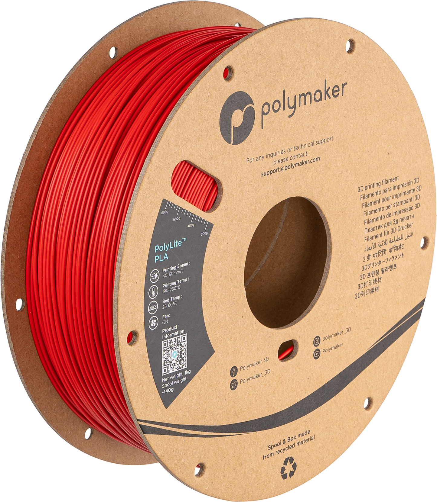 Polymaker PLA Filament - 1.75mm, PolyLite 1kg