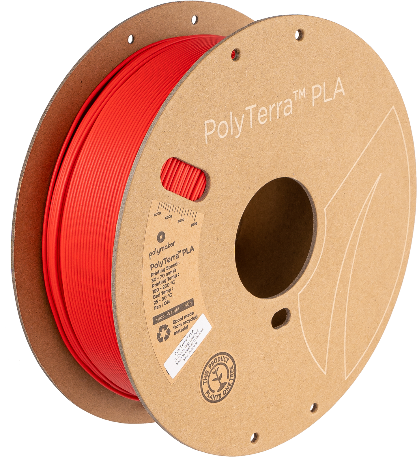 Polymaker Matte PLA Filament - 1.75mm, PolyTerra 1kg